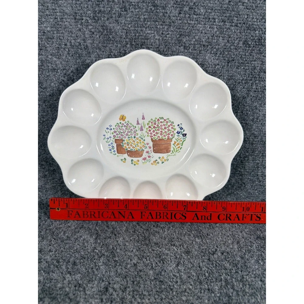 Treasure Craft Garden Walk Deviled Egg Platter Cottage Core